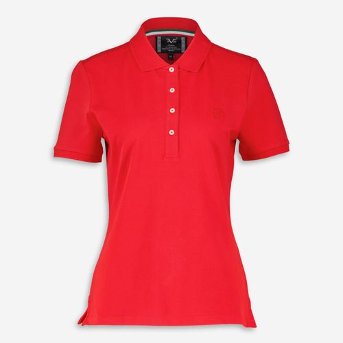 Rotes Poloshirt mit Logo-Detail