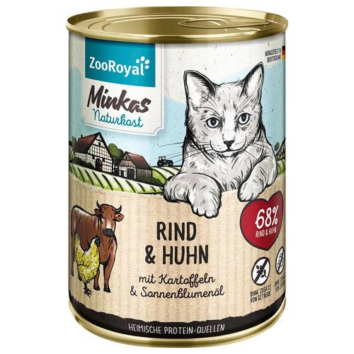 ZooRoyal Minkas Rind und Huhn mit Kartoffeln 12x400g