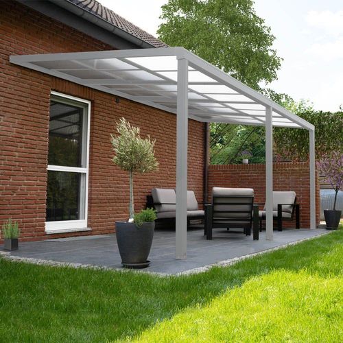 Terrassenüberdachung SOLIS DELUXE - 390 x 295 x 233 / 272 cm Weiß