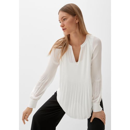 s.Oliver - Bluse mit Plissée-Struktur, Damen, creme, Größe 36