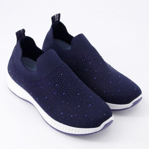 Dunkelblaue Knit-Sneaker