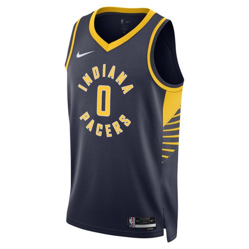 Indiana Pacers Icon Edition 2022/23 Nike Dri-FIT Swingman NBA-jersey voor heren - Blauw