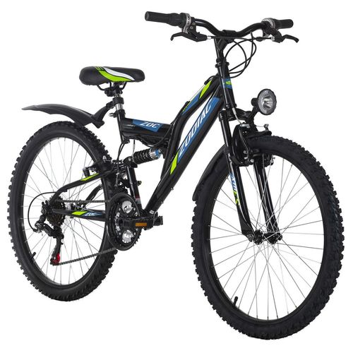 Mountainbike Fully ATB 24'' Zodiac schwarz-grün RH 38 cm