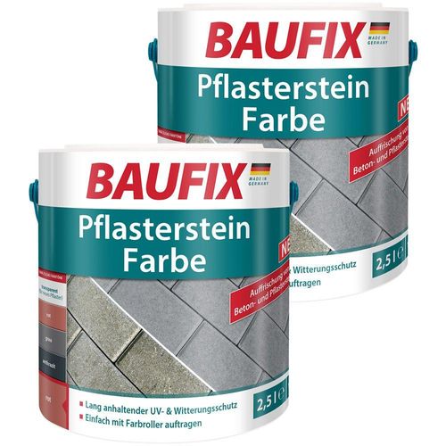 BAUFIX Pflasterstein Farbe rot 2,5L 2er Set