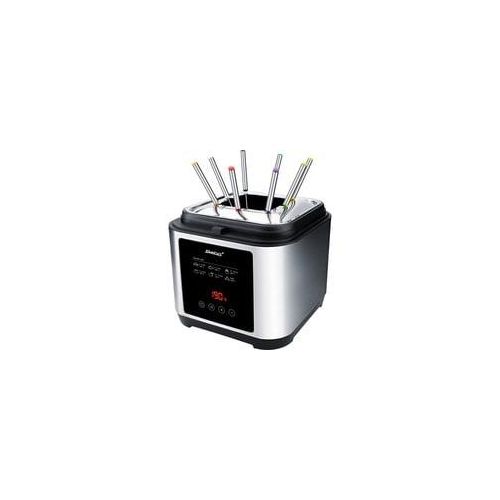 Fritteuse und Fondue DF 150F edelstahl/schwarz, 1.200 Watt, Ölbehälter 2,5 Liter, Timer