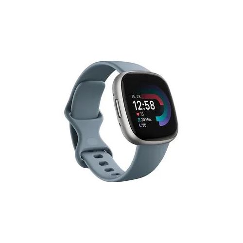 FITBIT Versa 4 Smartwatch Aluminium Elastomer, S/L, Waterfall Blue/Platinum