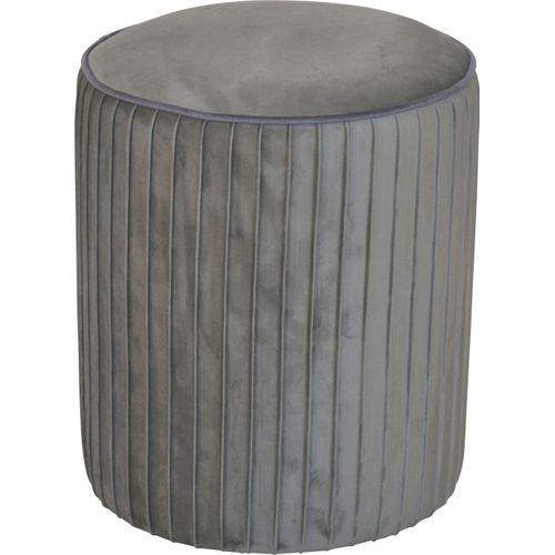 Hocker HOME AFFAIRE, grau, B:38cm H:46cm T:38cm, Samtbezug 100% Polyester, Hocker