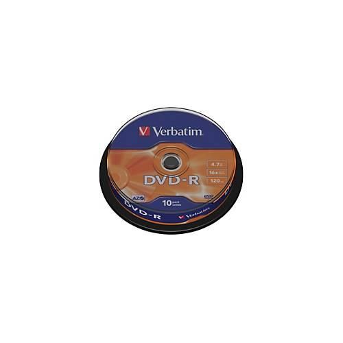 Verbatim - 10 x DVD-R - 4.7 GB 16x - mattsilber - Spindel