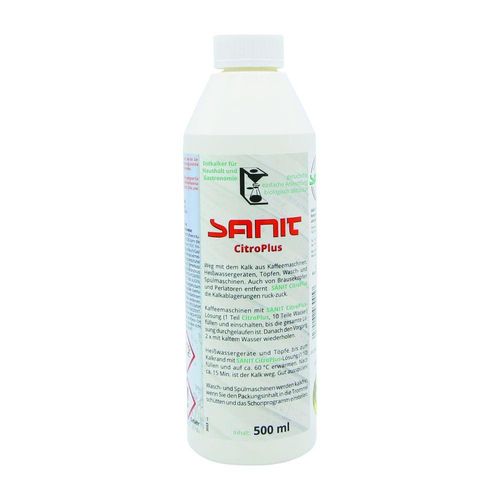 Sanit Citro-Plus Entkalker auf Zitronensäurebasis für Haushaltsgeräte, 500 ml Flasche 3005