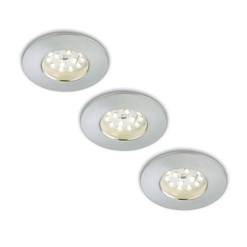 3er Set LED-Einbaustrahler Nikas IP44 alu