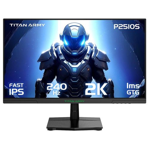 TITAN ARMY P2510S Flacher 16:9 24,5 Zoll Fast IPS QHD 240Hz Gaming Monitor, 2K,1ms GTG, Augenschutz, VESA 100x100mm