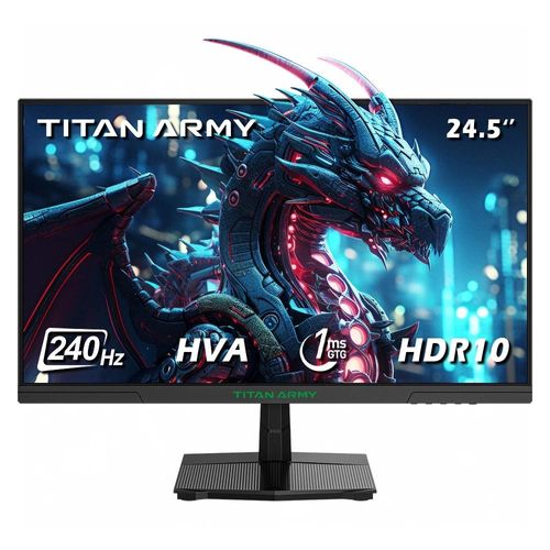 TITAN ARMY P2510H Flacher 24,5 Zoll 16:9 HVA FHD 240Hz 2K Gaming Monitor, 1920x1080 Auflösung, 10 Szenemodi, Low Blue Light