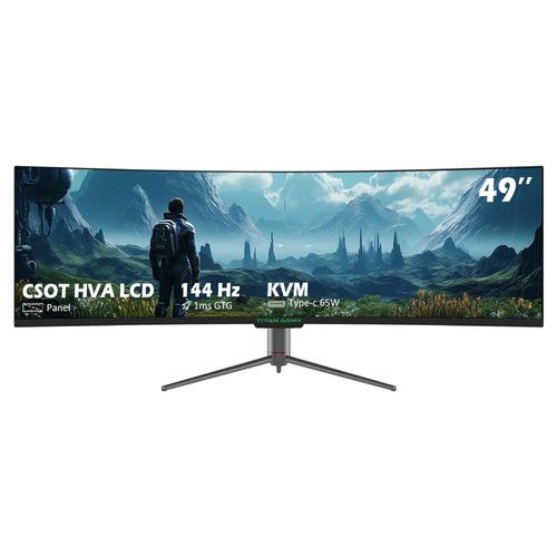 TITAN ARMY C49SHC 32:9 49 Zoll DFHD 3840×1080 Gaming Monitor, CSOT HVA Panel, Curved 1500R