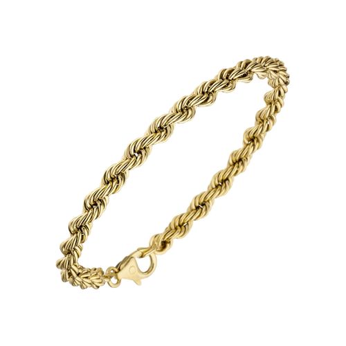 Goldarmband JOBO, gelb (gelbgold 585), Armbänder, Damen, Gelbgold 585, Kordelarmband 585 Gold 19 cm