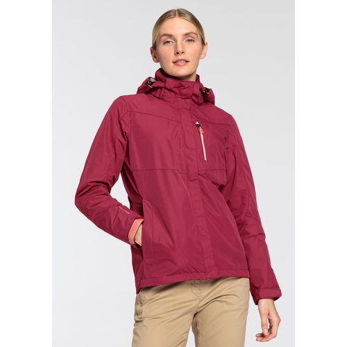 Funktionsjacke KILLTEC, Damen, Gr. 38, rosa (dunkelrosé), Popeline, Obermaterial: 100% Polyester. Futter: 100% Polyester, unifarben, sportlich, Langarm mit verstellbarem Klettverschluss, Jacken, mit abzippbarer Kapuze