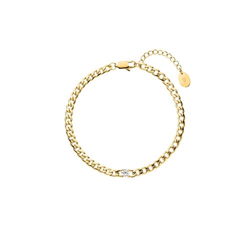 Brilliant Curb Bracelet 14K Gold Plated