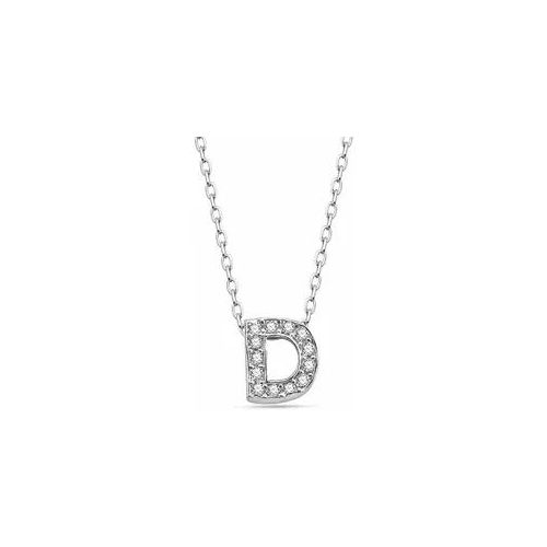 Kette mit Anhänger DKENIZ "Buchstabe D 925/- Sterling Silber" Halsketten Gr. 40cm + 3cm, Silber 925 (Sterlingsilber), L: 43cm B: 6.5mm, weiß Damen Ketten mit Anhänger Freundschaftskette Partnerkette Armschmuck