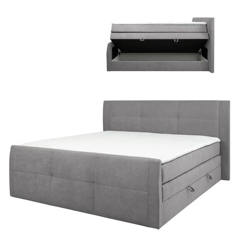 Boxspringbett - grau - H3 - Bettkasten - 180x200 cm