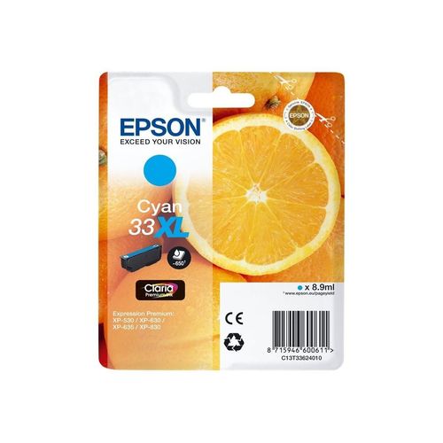 Original Epson Expression Premium XP-830 (C13T33624010 / 33XL) Druckerpatrone Cyan