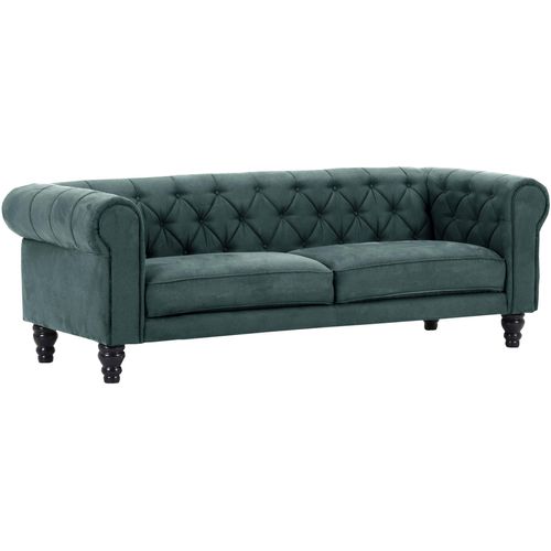 3-Sitzer GUTMANN FACTORY, grün (dunkelgrün), B:220cm H:75cm T:90cm, 100% Polyester, Sofas