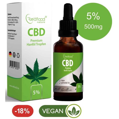 CBD ÖL 5 % Vollspektrum Hanf Öl 10ml (500mg)