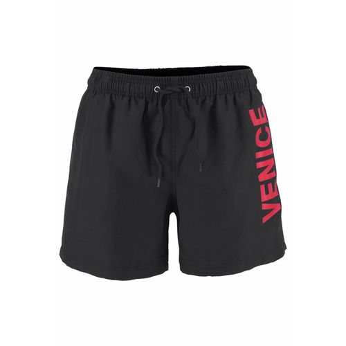 Badeshorts VENICE BEACH, Herren, Gr. S (46/48), N-Gr, schwarz, Microfaser, Polyester, Microfaser, unifarben, Badehosen, mit Innenslip, mit Innentasche, mit Außenkordel