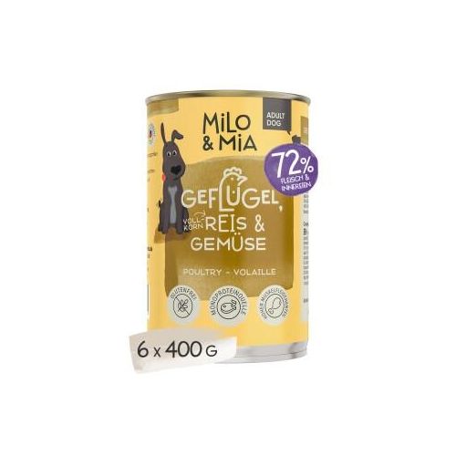 Milo & Mia Geflügel, Reis & Gemüse 6x400 g