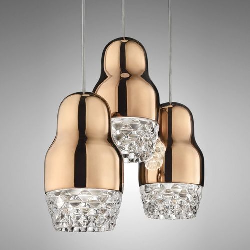 Axolight Fedora - LED-Hängeleuchte roségold, 3fl