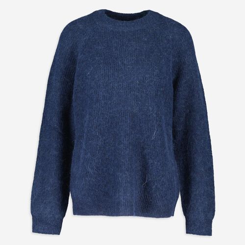 Dunkelblauer Pullover aus Wollmischung