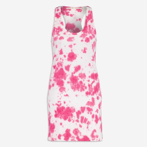 Pinke-weißes Long Fit Tanktop