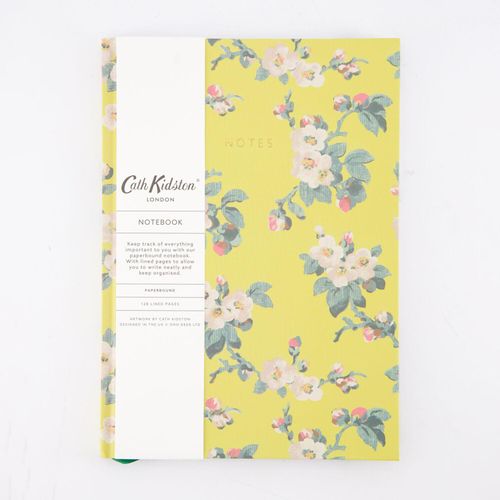 Gelbes Notizbuch mit Blumenmuster A5