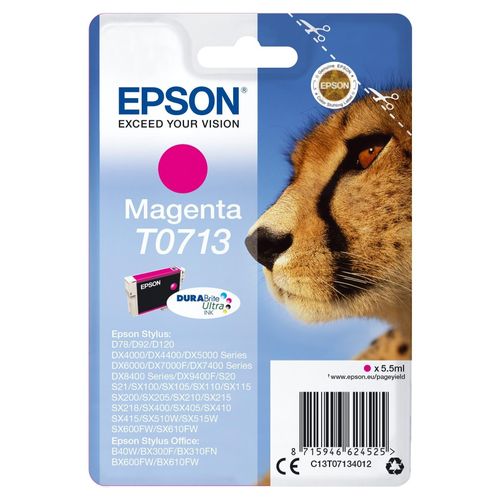 Original Epson Stylus SX 200 (C13T07134012 / T0713) Druckerpatrone Magenta