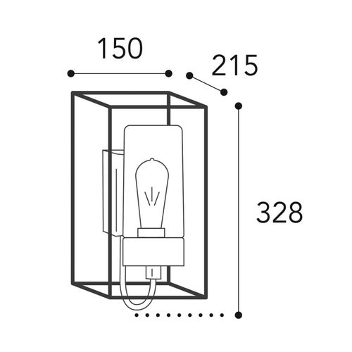 Außenwandleuchte Cubic³ 3362 messing antik/opal