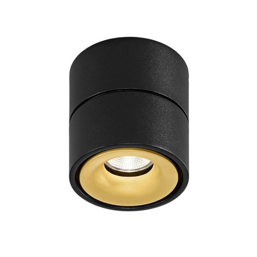 Egger Clippo LED-Deckenspot, schwarz-gold, 3.000K