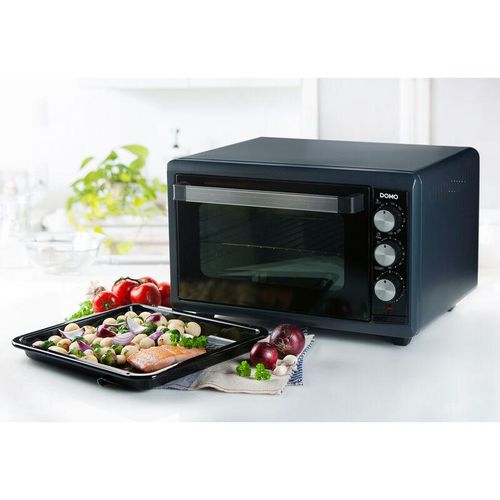 Domo - Mini Backofen 38 Liter 90 Min. Timer, Heißluft, Ober- & Unterhitze - 1300 Watt