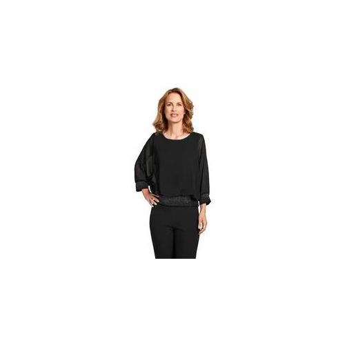 Blusenshirt SELECT BY HERMANN LANGE Gr. 44, schwarz Damen Shirts mit Strass-Applikationen