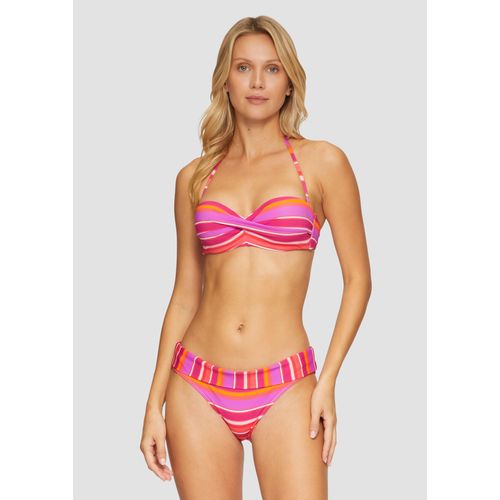 s.Oliver - Bikinihose mit Umschlagbund und Streifen, Damen, Rosa, Größe 42