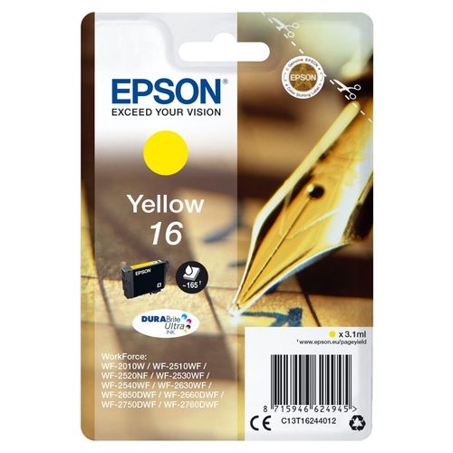 Original Epson WorkForce WF-2010 W (C13T16244012 / 16) Druckerpatrone Gelb