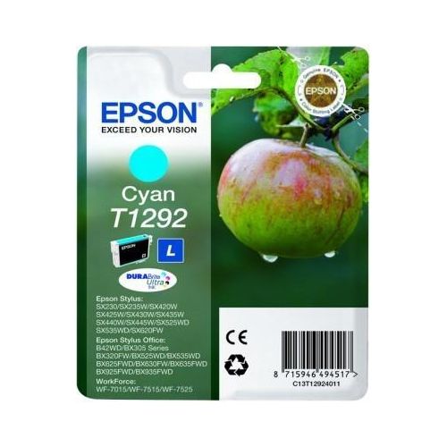 Original Epson WorkForce WF-3500 Series (C13T12924012 / T1292) Druckerpatrone Cyan