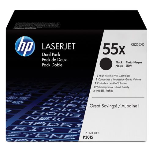 Original HP LaserJet Enterprise P 3015 (CE255XD / 55X) Toner Schwarz