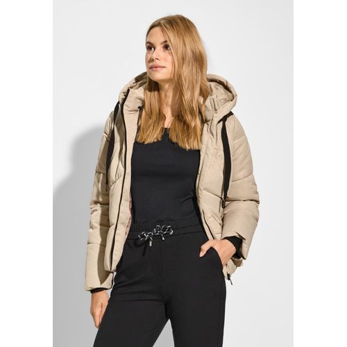 Steppjacke CECIL Gr. XL (44), beige (creamy almond beige) Damen Jacken mit Kapuze