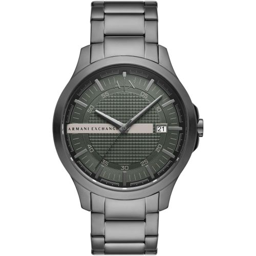 Quarzuhr ARMANI EXCHANGE, grau (anthrazit), Armbanduhren, Herren, Armbanduhr, Herrenuhr, Edelstahlarmband, analog, Tag