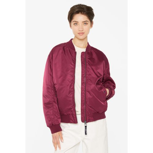 Blouson HARLEM SOUL, Damen, Gr. XS, lila (grape), Material: 100% Polyamid, Futter: 100% Polyester, Füllung: 100% Polyester, bedruckt, bestickt, casual, lässig geschnitten normal, Langarm eingesetzt Rippbündchen, Jacken