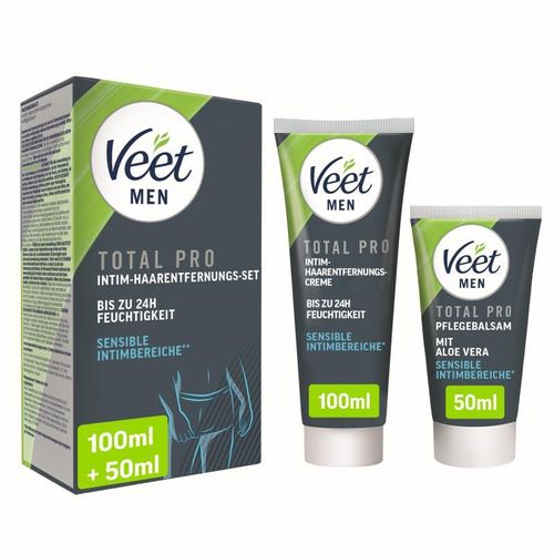 Veet Men Intim-Haarentfernungs-Set für Männer - 100 ml Tube & 50 ml Balsam