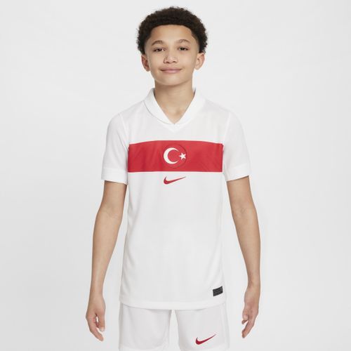 Türkei 2024/25 Stadium Home Nike Replica Fußballtrikot mit Dri-FIT-Technologie für ältere Kinder - Weiß