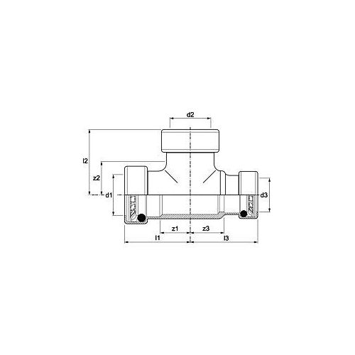 AIPS T-Stück VSH Tectite TT25 22 x 22 x 15 mm, Kupfer, reduziert, unlösbar