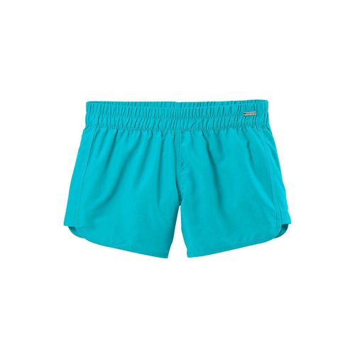 Badeshorts LASCANA, Damen, Gr. 36, N-Gr, blau (türkis), Microfaser, Polyester, unifarben, Badehosen, elastisches Bündchen, mit Gesäßtasche, softe Microfaser-Qualität