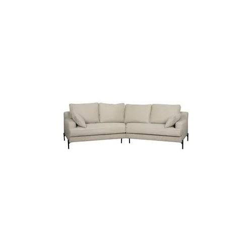 Ecksofa 5-Sitzer beige mit schwarzen Metallfüßen PUCHKINE