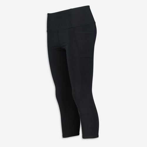 Schwarze Capri-Leggings mit Logo-Detail