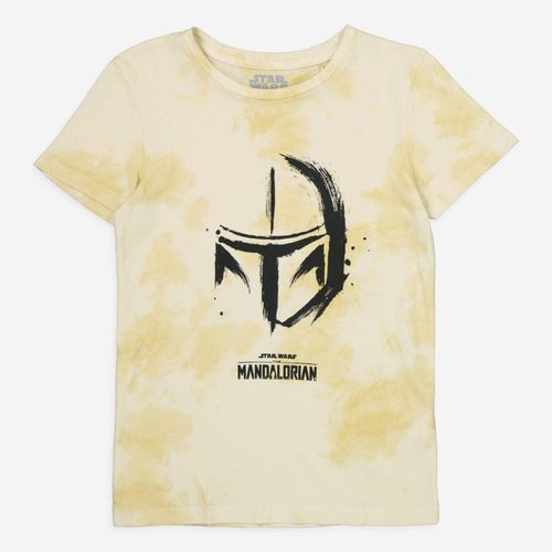 Gelbes The Mandalorian T-Shirt mit Tie-Dye-Muster